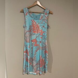 Tropical Print Columbia Sleeveless Dress